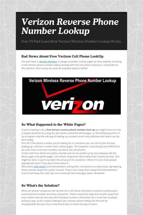 verizon free reverse number lookup|More.